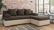 Ъглов диван Селин кафяв със светло кафяво - изглед 1 - МебелМаг Ъглов диван Селин кафяв със светло кафяво - изглед 1