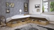 Ъглови легла 82/190 Селтик с включени матраци Бонел 82/190 келтски дъб със светло сиво - изглед 2 - МебелМаг Ъглови легла 82/190 Селтик с включени матраци Бонел 82/190 келтски дъб със светло сиво - изглед 2