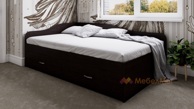 Легло с чекмеджета 120/190 Марс с включен матрак ТЕД Кашмир Дрийм 120/190 венге