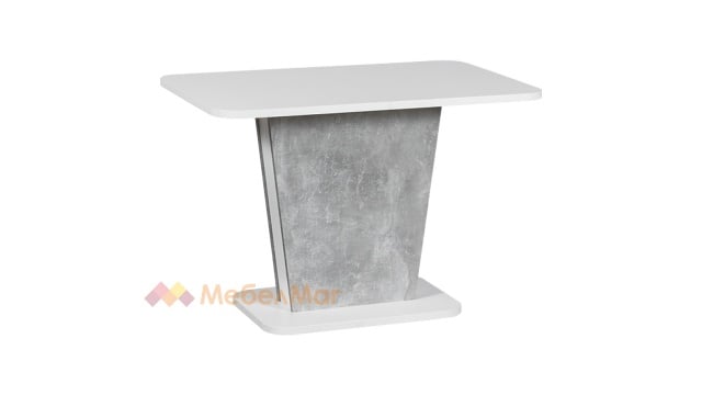 Трапезна маса Калипсо бяло с бетон