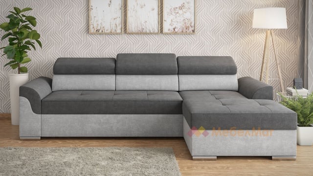 Ъглов диван Болеро с посока графит със сиво
