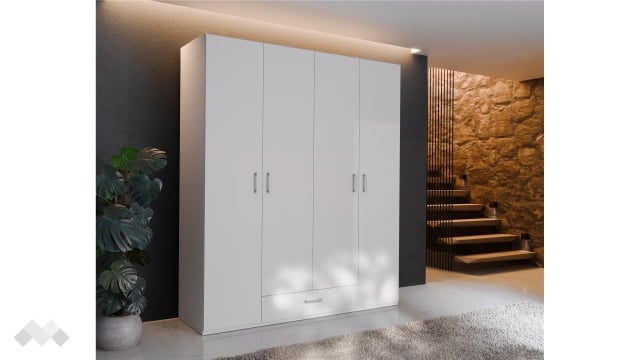 Гардероб Беатрис четирикрилни бял - МебелМаг Гардероб Беатрис четирикрилни бял