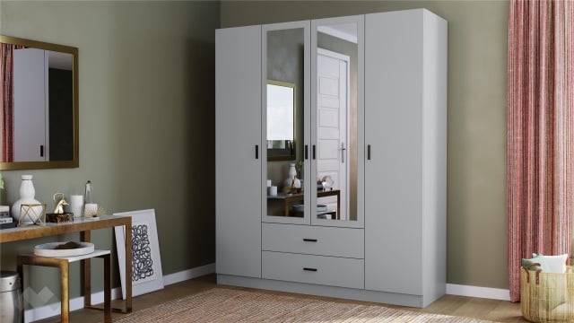 Гардероб Скай четирикрилни нардо сив