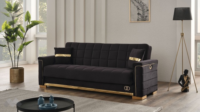 Диван Агра триместни черен