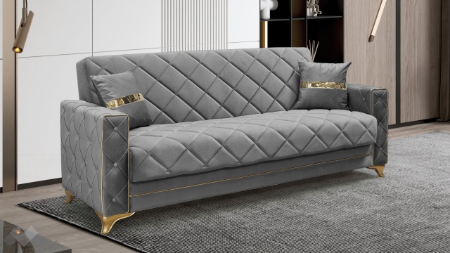 Диван Алмере триместни сив