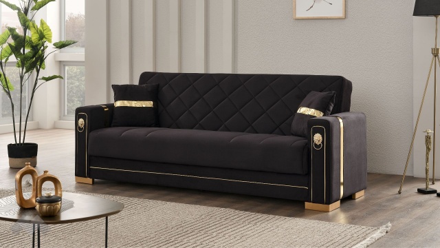 Диван Анталия триместни черен