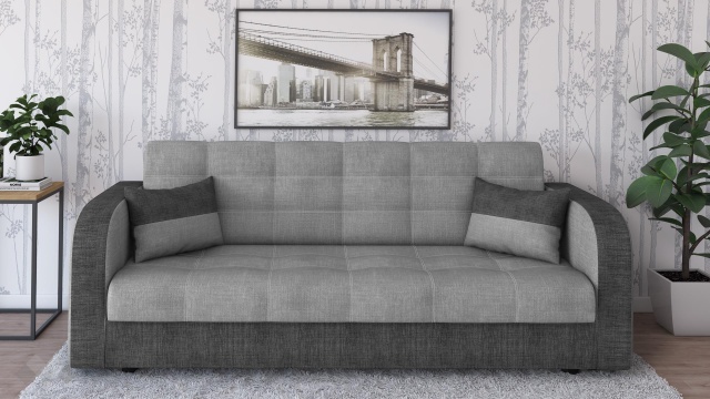 Диван Бари триместни сив с тъмно сиво