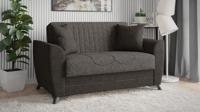 Диван Ялта двуместни сив с черно