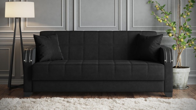 Диван Фъргис триместни черен