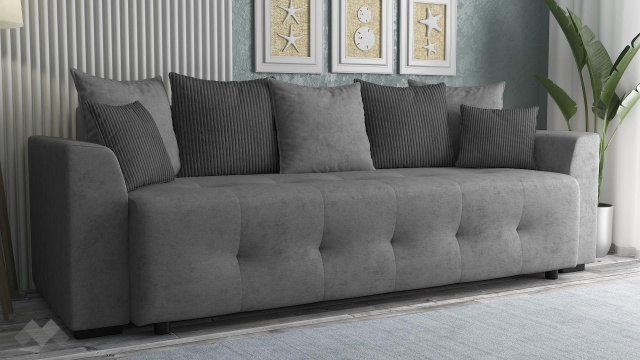 Диван Реджин триместни сив