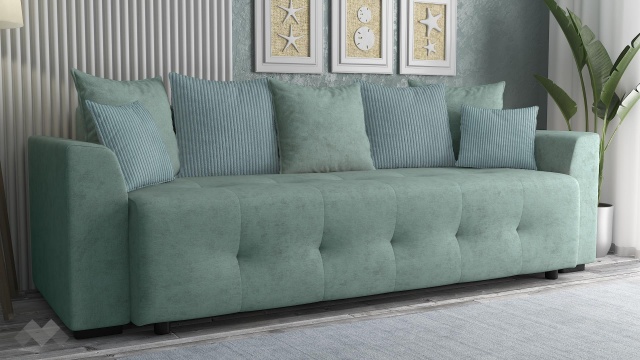 Диван Реджин триместни светло зелен