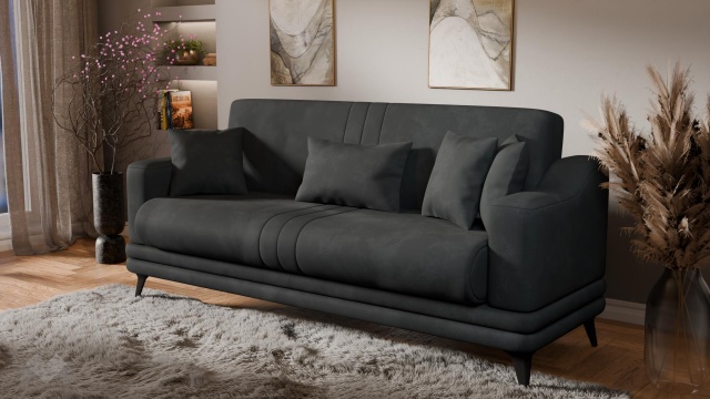 Диван Арелис триместни сив