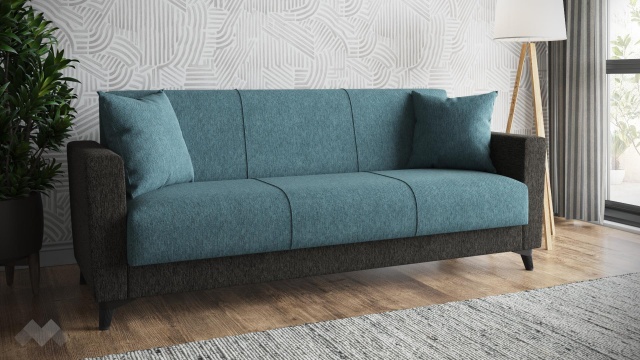 Диван Долче триместни син с черно