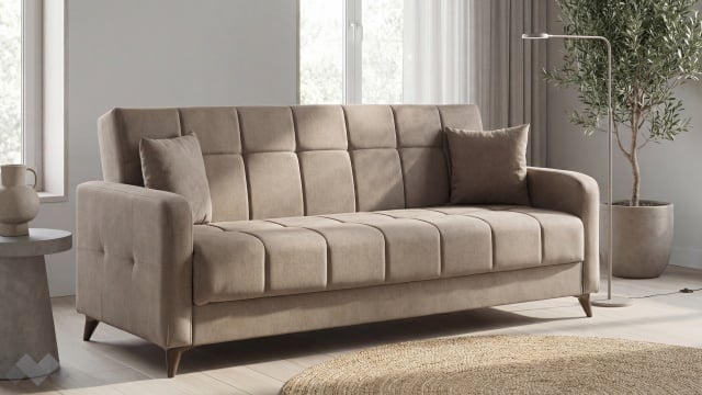 Диван Ламина триместни кафяв