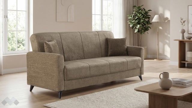 Диван Нуби триместни кафяв