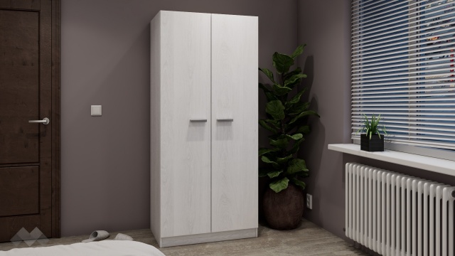 Гардероб Арго двукрилни бял фладер - МебелМаг Гардероб Арго двукрилни бял фладер