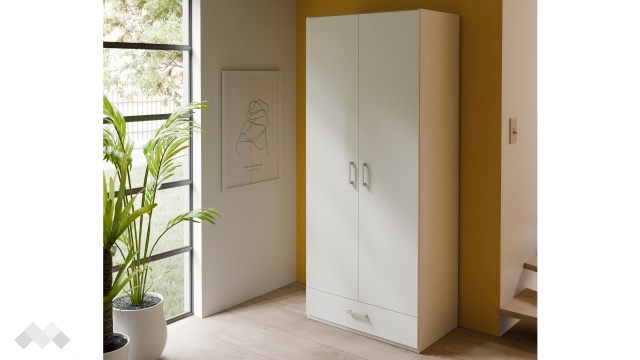 Гардероб Беатрис двукрилни бял - МебелМаг Гардероб Беатрис двукрилни бял