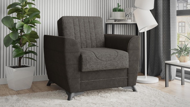 Разтегателен фотьойл Ялта сив с черно