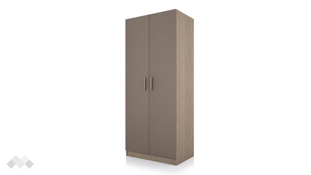 Гардероб Дилън двукрилни мока с лате - МебелМаг Гардероб Дилън двукрилни мока с лате