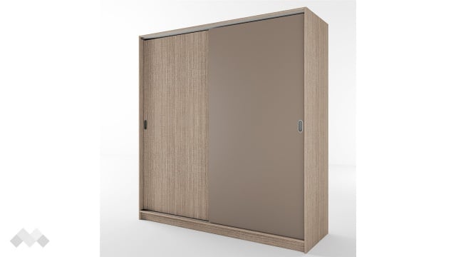 Гардероб Глендейл с плъзгащи врати мока с лате - МебелМаг Гардероб Глендейл с плъзгащи врати мока с лате