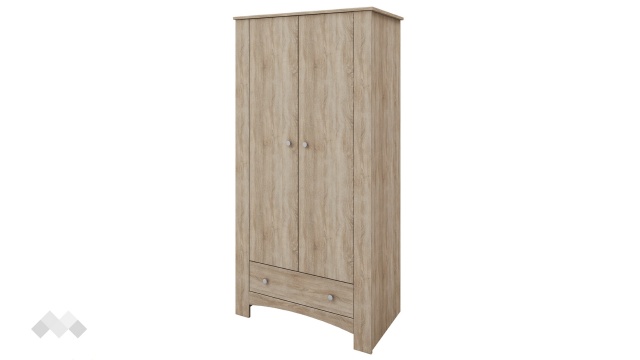 Гардероб Одеса двукрилни тъмна сонома - МебелМаг Гардероб Одеса двукрилни тъмна сонома