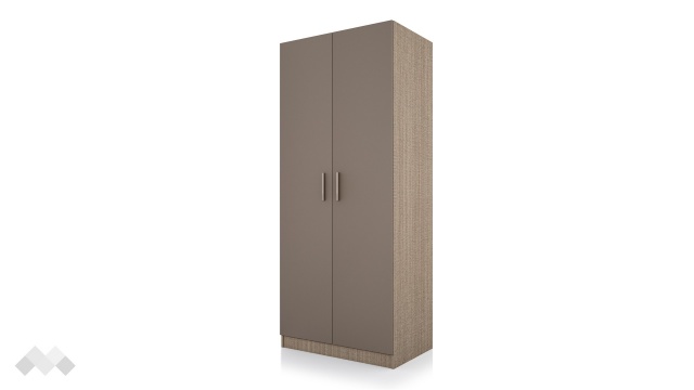 Гардероб Райън двукрилни мока с лате - МебелМаг Гардероб Райън двукрилни мока с лате