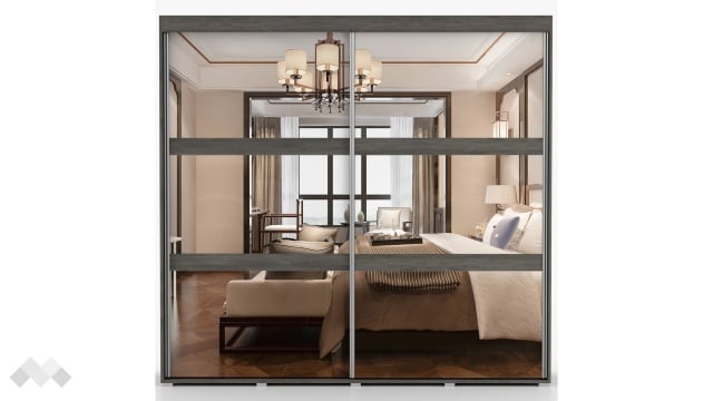 Гардероб Латте с плъзгащи врати тъмен норвежки бор - МебелМаг Гардероб Латте с плъзгащи врати тъмен норвежки бор