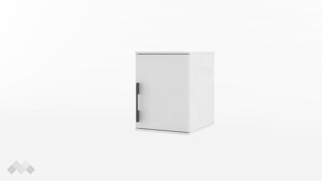 Горен шкаф Калифорния бял с бял гланц