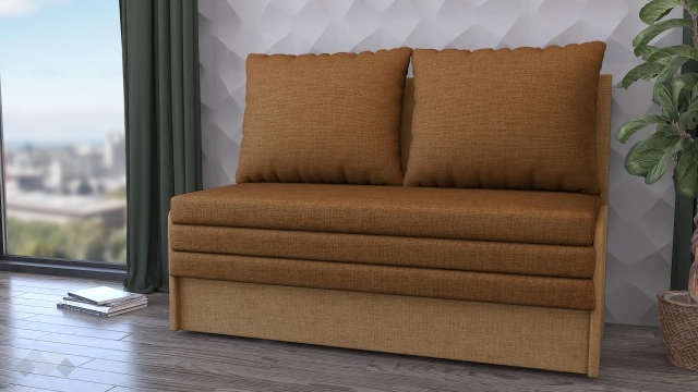 Диван Мерлона двуместни кафяв с бежово