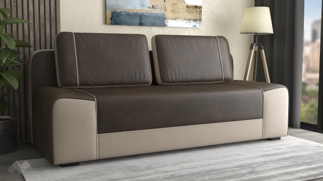 Канапе Тренд триместни кафяв с бежово