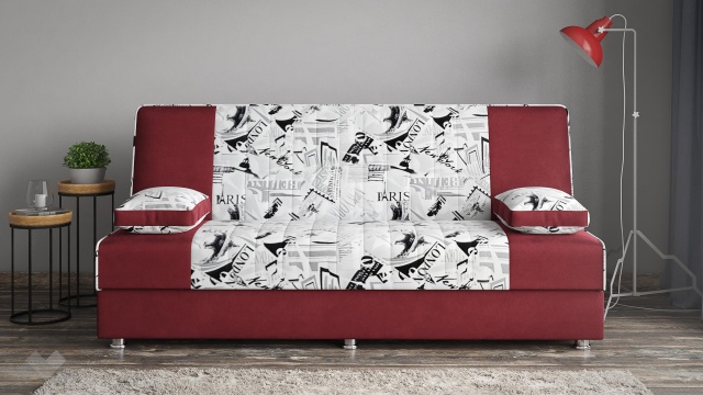 Клик-клак канапе Рафи триместни бордо