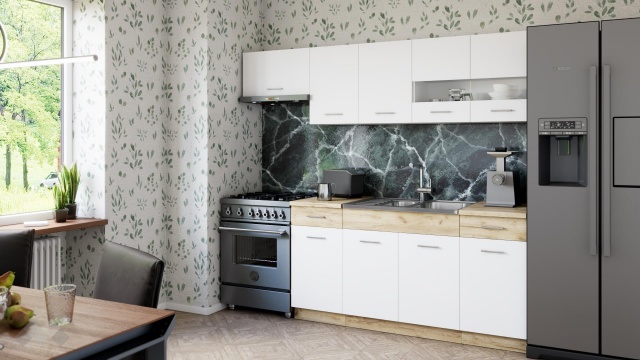 Кухня Ерика прави бяло със златен дъб