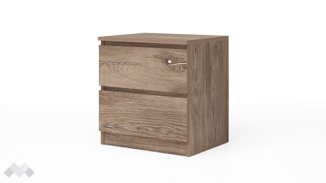 Нощен шкаф Борей браун силвърджак - МебелМаг Нощен шкаф Борей браун силвърджак