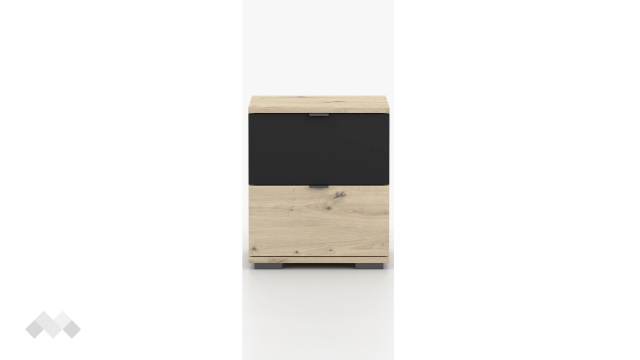 Нощно шкафче Верона дъб артисан с тъмен норвежки бор - МебелМаг Нощно шкафче Верона дъб артисан с тъмен норвежки бор