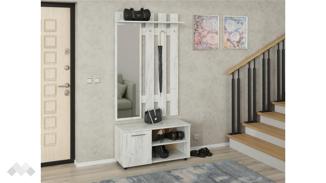 Портманто Рандеву дъб крафт бял