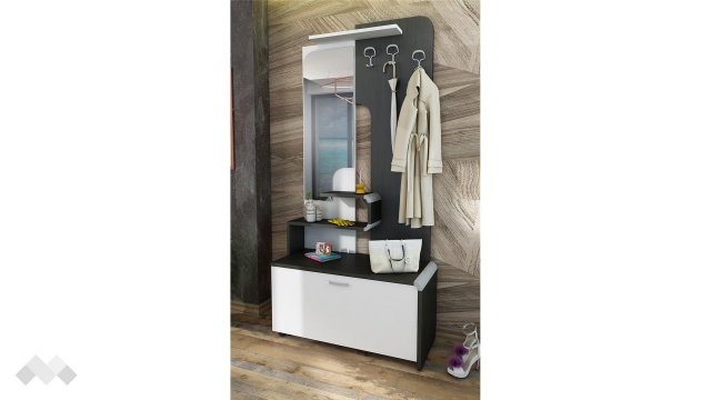 Портманто Кобе босфор с бяло шагре - МебелМаг Портманто Кобе босфор с бяло шагре