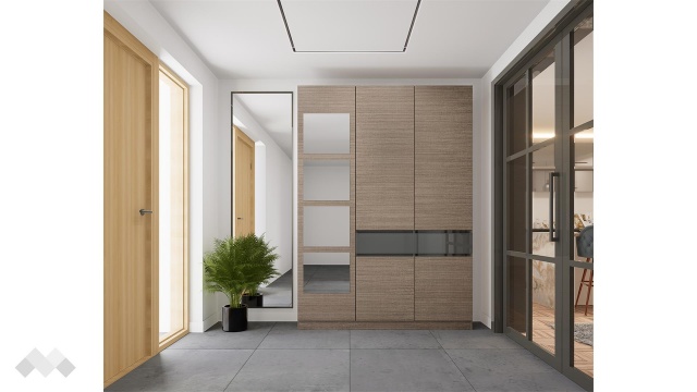 Портманто Кронос мока със сиво кобалт гланц - МебелМаг Портманто Кронос мока със сиво кобалт гланц