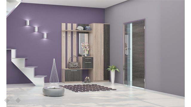 Портманто Салвадор дъб сонома с дъб карбон - МебелМаг Портманто Салвадор дъб сонома с дъб карбон