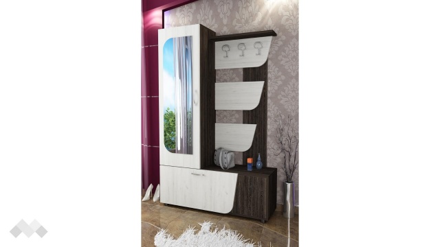 Портманто Сигма винтидж с дъб крафт бял - МебелМаг Портманто Сигма винтидж с дъб крафт бял