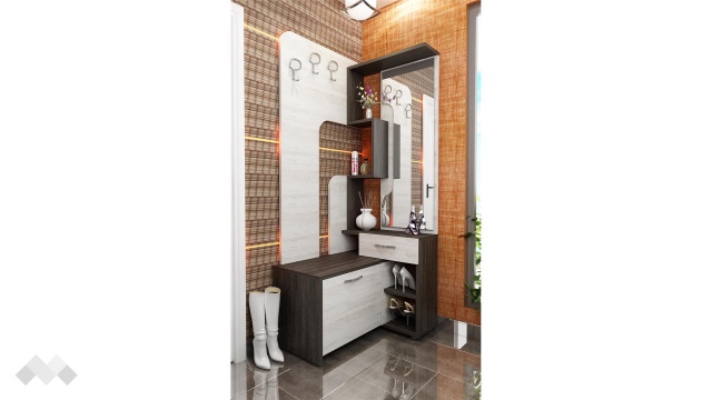 Ъглово портманто Стефи винтидж с античен дъб - МебелМаг Ъглово портманто Стефи винтидж с античен дъб