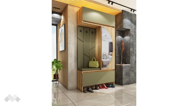 Портманто Торо дъб евок с маслина - МебелМаг Портманто Торо дъб евок с маслина