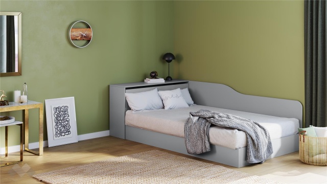 Приста с ракла 120/190 Скай с включен матрак Бонел 120/190 нардо сив