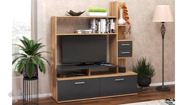 Секция Аликанте с открити рафтове златен дъб с антрацит