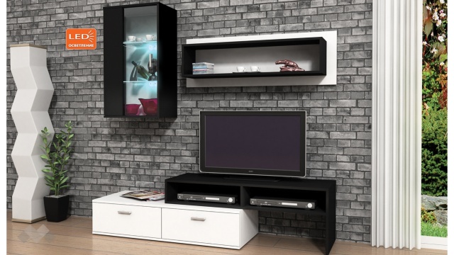 Секция Малага модулни черно с бяло