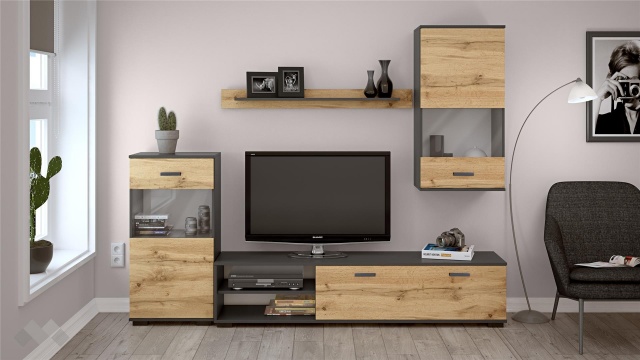 Секция Вега модулни светъл вотан с антрацит