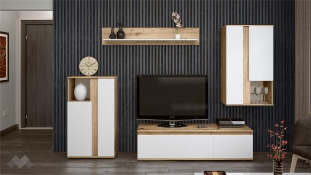 Секция Вера с открити рафтове артизан с бяло