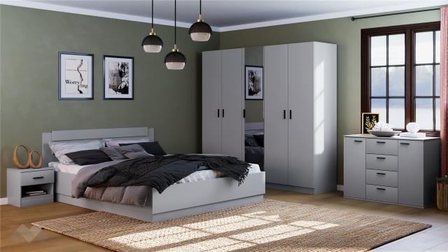 Спален комплект Скай K2 нардо сив - МебелМаг Спален комплект Скай K2 нардо сив