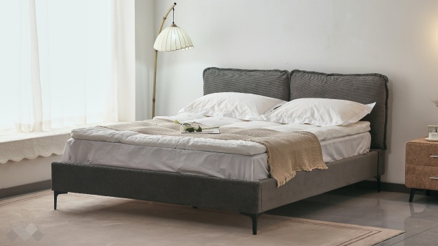 Тапицирана спалня 160/200 Аксира с включен матрак Sleep Nuvia 160/200 сив