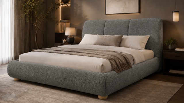 Тапицирана спалня 180/200 Ариоса с включен матрак Sleep Nuvia 180/200 сив