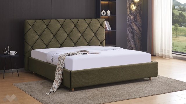 Тапицирана спалня 180/200 Фиора с включен матрак Sleep Nuvia 180/200 зелен